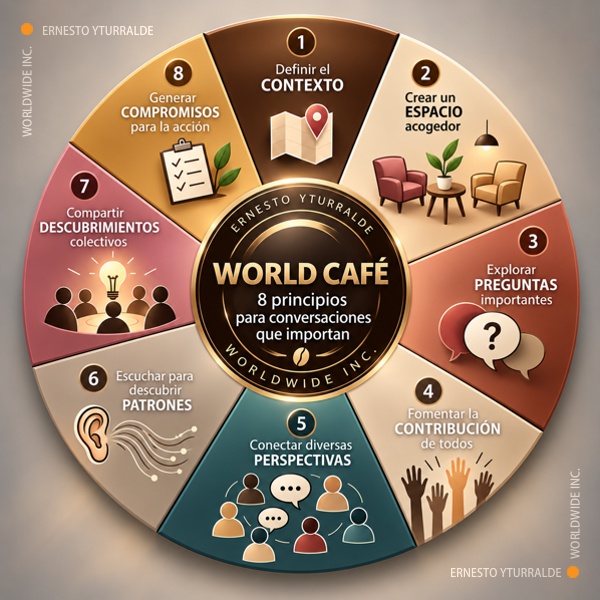 World Cafe,
												metodología ágil para la co-creación desde la Inteligencia Colectiva